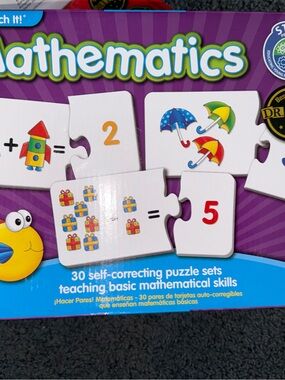 Mathematics Matching Puzzle Set - Purple Interactive Learning Game for Kids